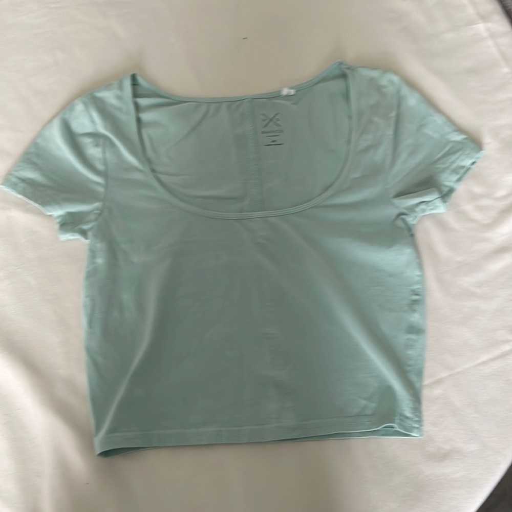 Blue PacSun, low neck cropped T-shirt
